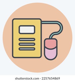 Icon E-Learning. related to Education symbol. color mate style. simple design editable. simple illustration