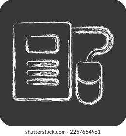 Icon E-Learning. related to Education symbol. chalk style. simple design editable. simple illustration