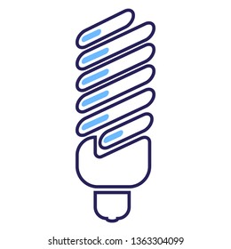 Icon of electric bulb line graphic