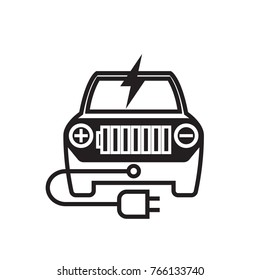 Icon Electric Car Flat style vector illustration.