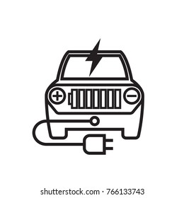 Icon Electric Car Flat style vector illustration.