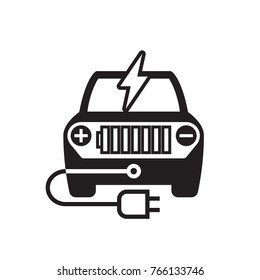 Icon Electric Car Flat style vector illustration.