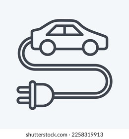 Icon Electric Car. related to Environment symbol. line style. simple illustration. conservation. earth. clean