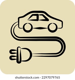 Icon Electric Car. related to Environment symbol. glyph style. simple illustration. conservation. earth. clean