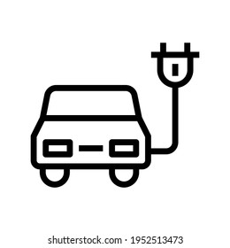 Icon Electric Car With Style Outline 