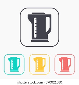 icon of electric kettle color set