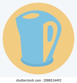 Icon Electric Kettle - Flach Style - Einfache Illustration, bearbeitbarer Strich, Design Template Vektor, Gut für Drucke, Plakate, Anzeigen, Ankündigungen, Infografiken, etc.