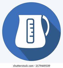 Icon Electric Kettle. suitable for Drink symbol. long shadow style. simple design editable. design template vector. simple symbol illustration