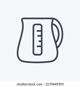 Icon Electric Kettle. suitable for Drink symbol. line style. simple design editable. design template vector. simple symbol illustration