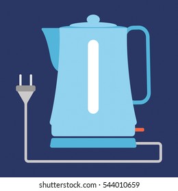 Icon electric kettle, vector illustration. Flat style.
