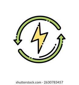 Icono con el símbolo eléctrico del relámpago