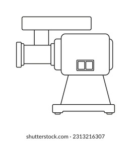 The icon of an electric meat grinder for chopping food on a white background. Vector image.