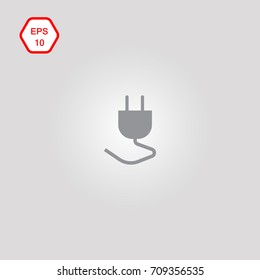 icon electric plug with cord