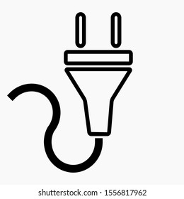 Icon of an electric plug with a wire.Commercial line vector icon for websites and mobile minimalistic flat design.