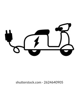 ícone de scooter elétrico, moto elétrica, estilo simples plana, ilustração, símbolo de logotipo símbolo pictograma modelo, para ui ou ux isolado no branco para aplicativo móvel, editável