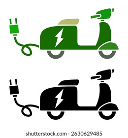 ícone de scooter elétrico, moto elétrica, estilo simples plana, ilustração, símbolo de logotipo símbolo pictograma modelo, para ui ou ux isolado no branco para aplicativo móvel, editável