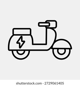 Ícone scooter elétrico. Elementos de veículos elétricos. Ícone no estilo de linha.