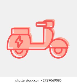 Ícone scooter elétrico. Elementos de veículos elétricos. Ícone em estilo de dois tons.