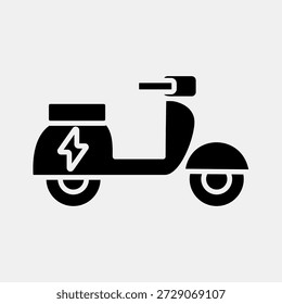 Ícone scooter elétrico. Elementos de veículos elétricos. Ícone em estilo glifo.