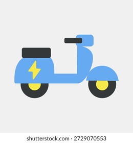 Ícone scooter elétrico. Elementos de veículos elétricos. Ícone em estilo plano.