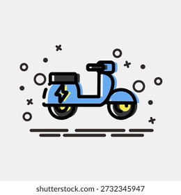 Ícone scooter elétrico. Elementos de veículos elétricos. Ícone no estilo MBE.