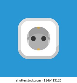 Icon of an electric socket with a plug. Modern vector illustration