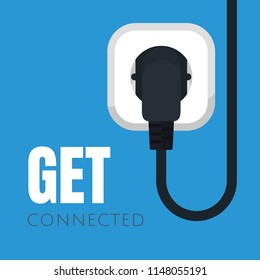 Icon of an electric socket with a plug. Modern vector illustration