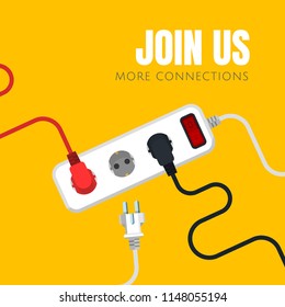 Icon of an electric socket with a plug. Modern vector illustration