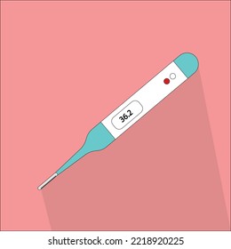 Icon Electric Thermometer with Shadow Vector 