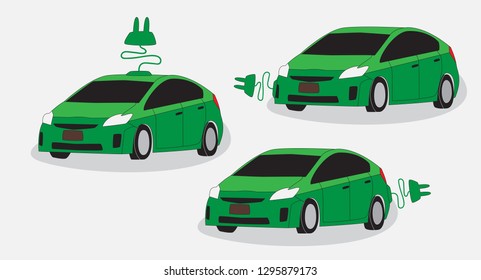 Icon of Electric Vehicle Car Vector and liiustration
