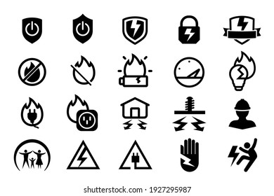 Icon for electrical protection and problems from household appliances.