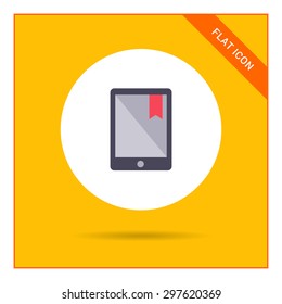 Icon of electronic book with red tab