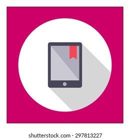 Icon of electronic book with red tab