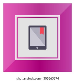 Icon of electronic book with red tab