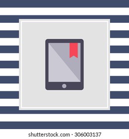 Icon of electronic book with red tab