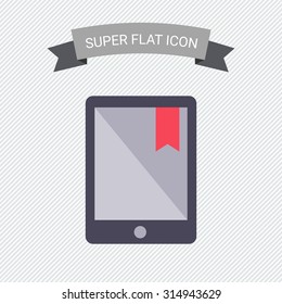 Icon of electronic book with red tab