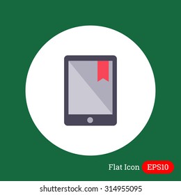 Icon of electronic book with red tab