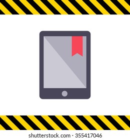 Icon of electronic book with red tab