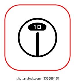 Icon of electronic floor scales with numbers indication