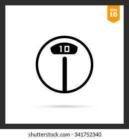 Icon of electronic floor scales with numbers indication