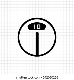Icon of electronic floor scales with numbers indication