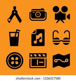 icon, elegance, open, art, variety and focus icon vector set. Flat vector design with filled icons. Designed for web and software interfaces
