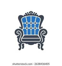 Icon of an elegant vintage armchair with intricate details.