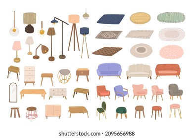 ilustración vectorial de la alfombra de la mesa de la silla del elemento de icono