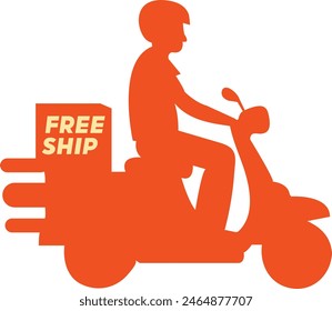 Icon und Element Freeship Motobike Lieferung , Logistik von Handel, Geschäft, Versender