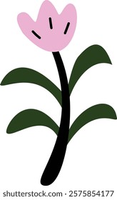 icon element plant, leaf and flowers