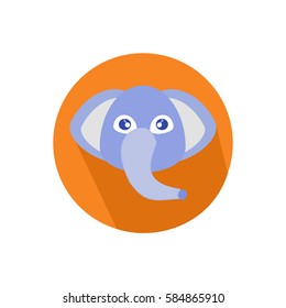 Icon elephant head isolated on white background. Illustrations used for print, website, smart phone, wallpaper, ornaments, decorations, etc