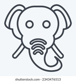Icon Elephant. related to Animal symbol. line style. simple design editable. simple illustration
