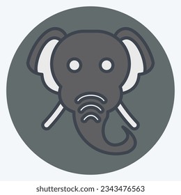 Icon Elephant. related to Animal symbol. color mate style. simple design editable. simple illustration