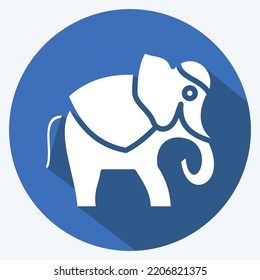 Icon Elephant. related to Thailand symbol. long shadow style. simple design editable. simple illustration. simple vector icons. World Travel tourism. Thai